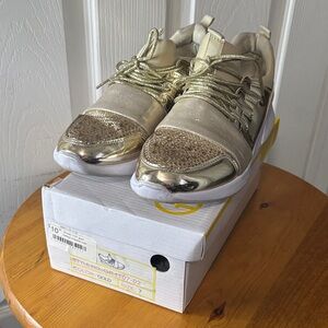 NGND NY Fashion Gold and White Sneakers 7